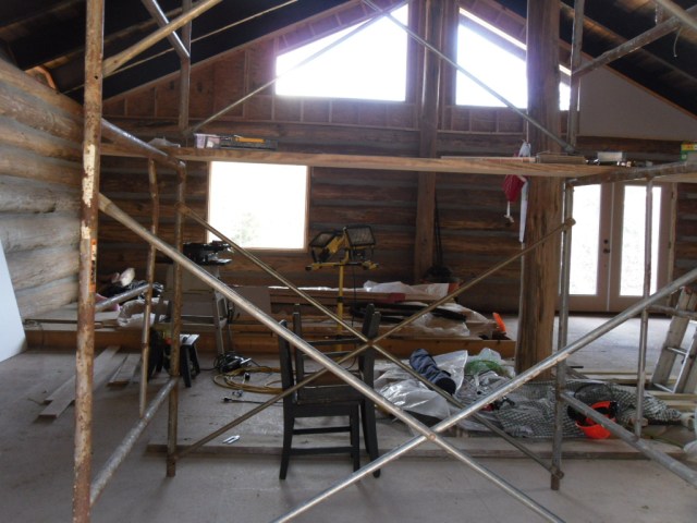 Interior with scaffolding